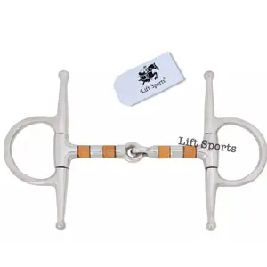 Full Cheek Horse Snaffle Bit with Copper Roller German Steel Stainless Polish