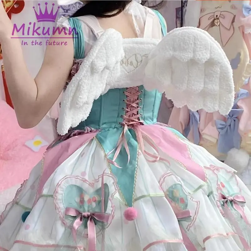 Mi_ku White Angel Wings Plush Backpack Japanese Y2k Kawaii  display picture 3