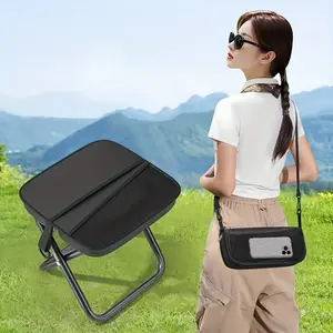 1 Portable Folding Chair with Backpack - Lightweight alloy frame, compact foldable design suitable for camping, fishing, picnics - Includes mesh storage bag, durable outdoor seat for adults and teenagers, camping essential, multi-functional bag, sturdy st