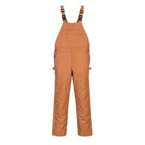 PORTWEST® Duck Quilt Lined FR Bib Water Repellant Brown Overalls - UFR49