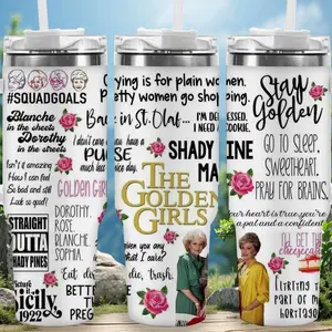 1pc 40oz Golden Girls Quote Tumbler with Lid, Insulated Travel Mug, Gift for Women Men, Ideal for Halloween, Independence Day, Memorial Birthday Gift, Coffee Cup, weird stuff