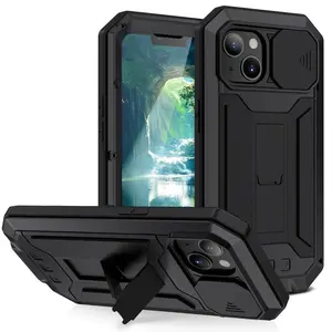 Compatible with iPhone 17 Pro Max/ 16/15/14/13 shockproof metal invisible stand phone case-HLK227-3