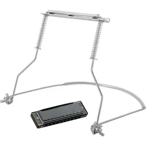 Harmonica Holder Set - 10 Hole Diatonic Blues Harmonica in C Key, Adjustable Holder for Beginners to Professionals