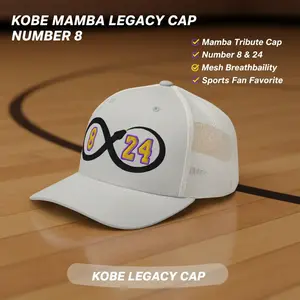 Mamba Embroidered Trucker Hat, The Basketball Legend, number 8 Kobe the goat, Forever Bryant, 8 24,