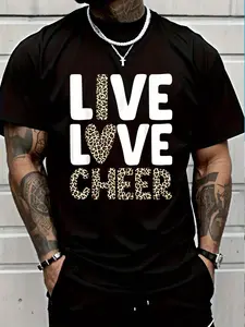 100% Cotton Cheerleading Art For Cheer Cheerleader T-Shirt Women's Men's Graphic Tee Crew Neck summer vacation Tops