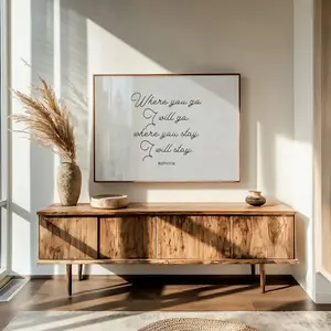 Ruth 1:16 Scripture Wall Art | “Where You Go, I Will Go” Elegant Wedding or Friendship Bible Print E