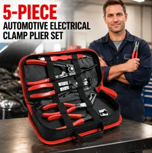 Automotive electrical connector disconnect pliers, 5-piece set; rubber hose clamp and electrical connector disassembly tool sets; automotive disconnect pliers set; multifunctional automotive repair pliers set; multifunctional automotive repair pliers set