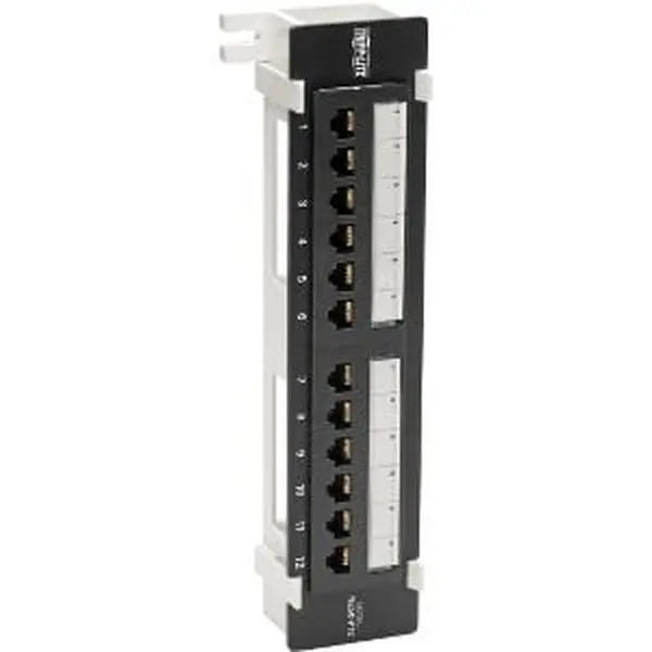 High Quality Authentic Tripp Lite N250-P12 12-Port Cat6 Wall-Mount PoE Patch Panel - 110-Krone, 568A-B RJ45, Reliable PoE Support, Ethernet Cable, 0.74 lbs