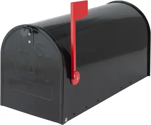 Large Mailboxes for Outside,  Black Metal Mailbox, Galvanied Steel Post Mount Mail Box, T3 Large Capacity, 23 x 10.7 x 8.9 Inches