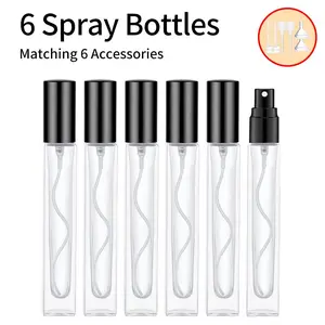 10ml Portable Empty Perfume Spray Bottle, 12 Pcs/set Refillable Perfume Atomizer with Funnel, Dispenser Wand, Spring-loaded Straw, Perfume Dispenser for Travel