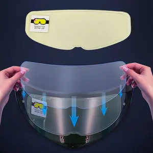 Motorcycle Helmet Anti-Fog Film, Clear Visor Lens Protector, 3.86x10.43 Inch Fog-Resistant Sticker for Enhanced Visibility