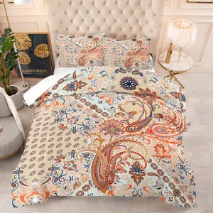Ethnic-Style Paisley Printed Comforter Set (1 or 2 Pillowcases) – A Premium Gift for Family & Friends, Warm & Comfortable, Suitable for All Seasons
