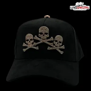 Contemporary Unisex Streetwear Hat crafted with refined metallic embroidery, dramatic skull-inspired detailing, and a durable adjustable closure—ideal for collectors and individuals seeking a bold, premium gothic-style accessory