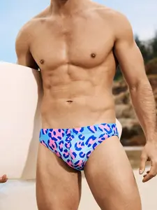 Swimmode Men's Leopard Print Casual Triangle Swim