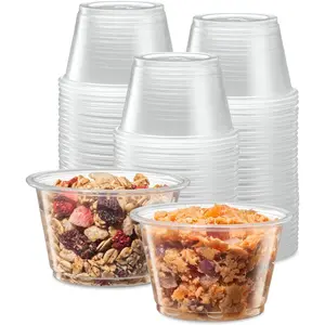 {4 oz,200 Cups} Clear Diposable Plastic Portion Cups No , Small Mini Containers For Portion Controll, Jello Shots, Meal Prep, Sauce Cups, Slime, Crafts, Disposable Souffle Cups & Much