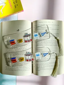 G.G. Acrylic Bookmark - Stylish Design with Colorful Elements and Tassel, Ideal for Everyday Use - perfect for book lovers