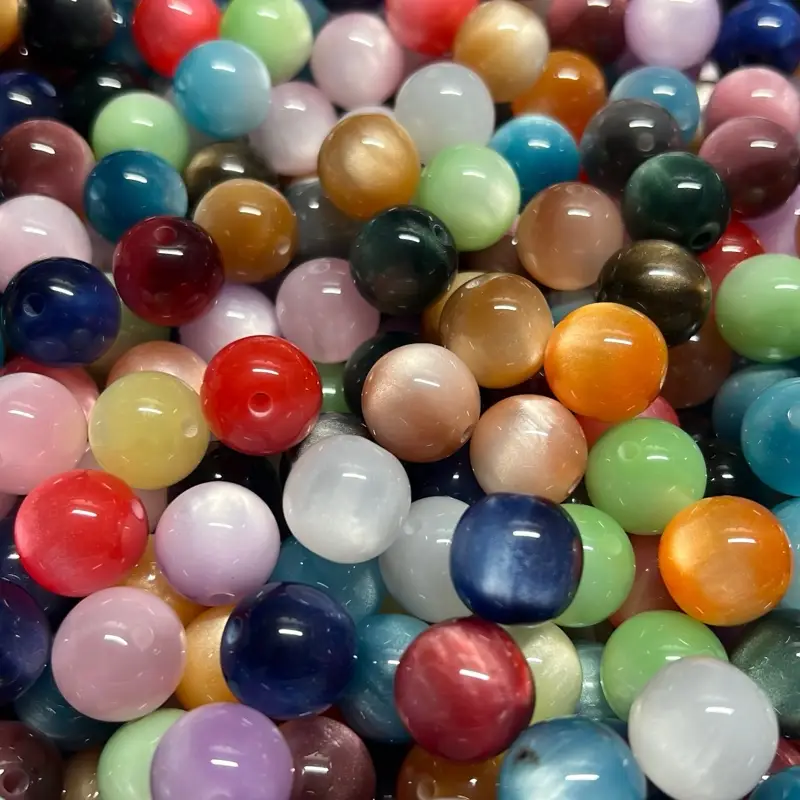 A3-Cateye Mixes of your Choice 15 Pack 16MM Beads for Crafting - Perfect for Pens & Keychain Bars, Bright Colors, Versatile for Jewelry & Charms