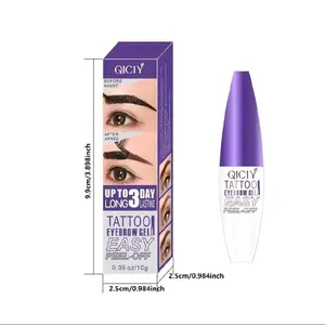 QICIY Tattoo Eyebrow Gel Easy Peel Off - 3 Day Long Lasting Makeup Cosmetic 0.35oz/10g China Made