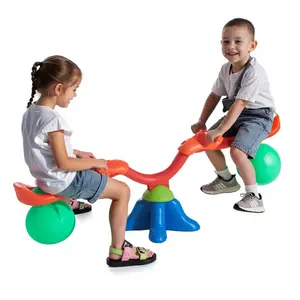 Kids Seesaw, 55 lbs Load Capacity per Seat, Sit and Spin Teeter Totter with Handles, Kids Outdoor Playground Equipment, Swiveling 360 Degrees Rotating for Children Aged 3+, Multi Colored