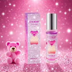 Cute Bear Long-Lasting Perfume 10ML, Women's Alcohol-Free Citrus Floral Scent, Lavender Fragrance, Flower Essential Oil, Perfect Gift, Perfume Oil