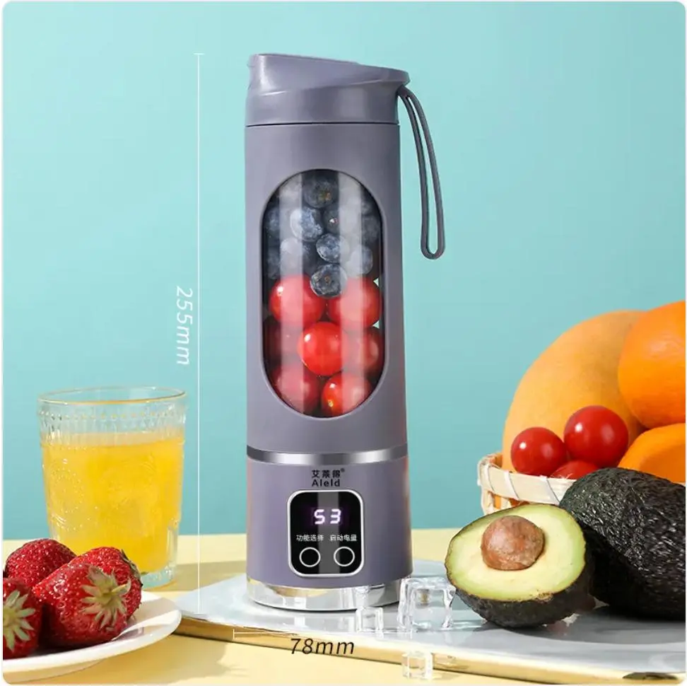 Rechargeable Wireless Handheld Blender - 50W Power Compact USB Blender with USB Port, Adjustable Speed, Dual Battery, Fast Charging, Stainless Steel Blades, Ice Crushing for Home, Outdoor Use