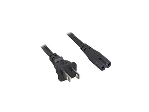 Nippon Labs 18 AWG Non-Polarized US Notebook Power Cord NEMA 1-15P to C7, No Edge, C7/NEMA1-15P 3 ft. Black Power Cable