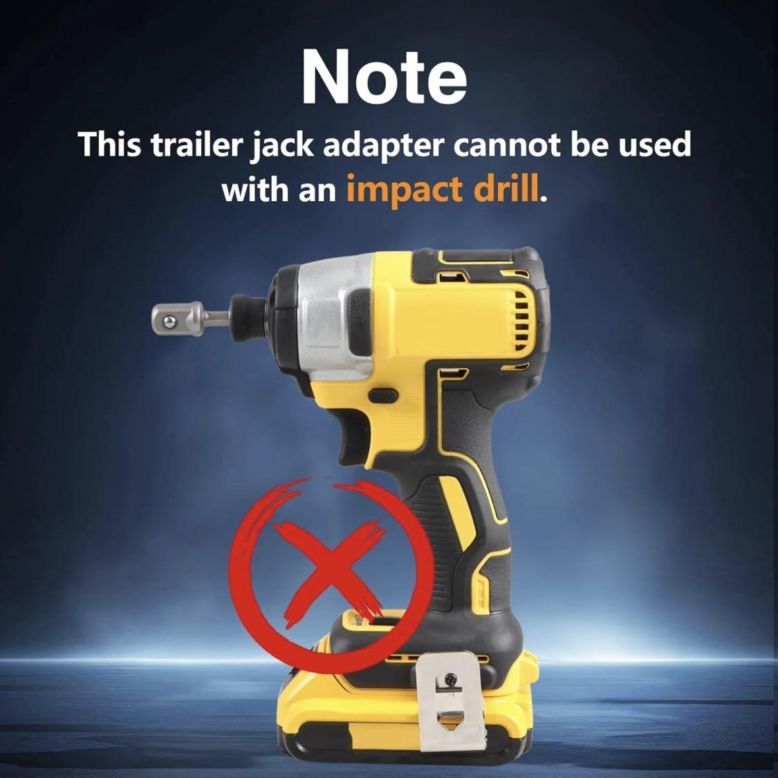 Upgraded Stainless Steel Trailer Jack ElectricDrill Adapter with a 1/2 in Socket Adapter BitCompatible with 1 Inch Jack Drive Shaft