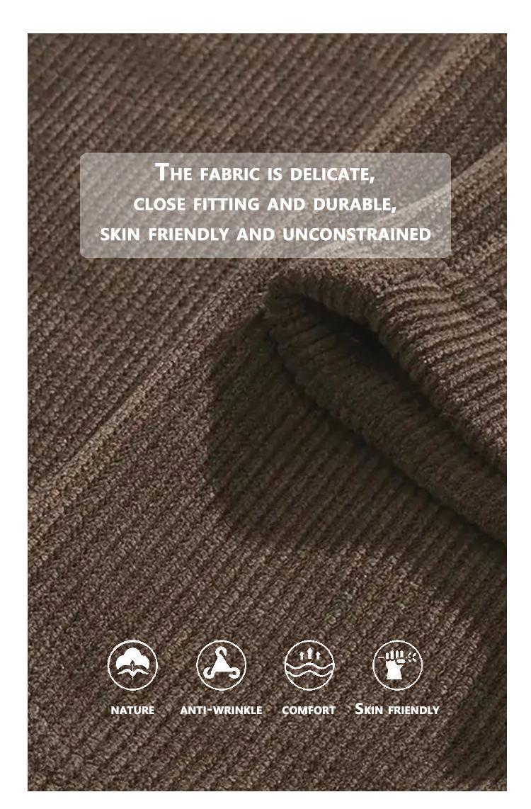 Men’s American vintage corduroy straight-leg pants—trendy, versatile brown casual long trousers with a drawstring waist and loose fit; simple, stylish men’s bottoms suitable for everyday wear and sports.