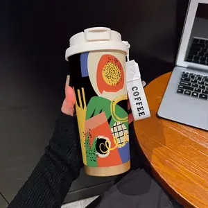 Abstract Graffiti Coffee Cup, Portable Dual Drink Insulated Tumbler, Keeps Hot/cold, Stylish, Ideal for Office, Travel, Sports, Golf