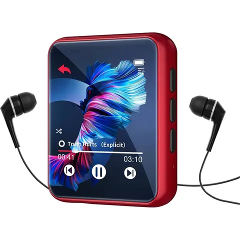 MP3 Player Bluetooth 5.3 Full Touch Screen Color Screen Mini MP3 Player, HiFi Lossless Portable Audio Music Player with Speakers, FM Radio, Recording, Support up to 128GB, Portable Player