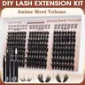 Geeneiya Anime Meet Volume Lash Clusters Kit with Bottom Lashes |Volume Lashes |Spike Lashes | with Waterproof Lash Bond and Seal, Tweezers,DIY Lash Clusters Kit D Curvature #sohochic