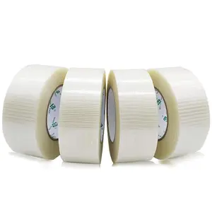 BOMEI PACK 4 Rolls Bi Directional Filament Tape, Fiberglass Filament Strapping Tape, for Shipping and Packing, 5.9mil x 2inch x 55yds