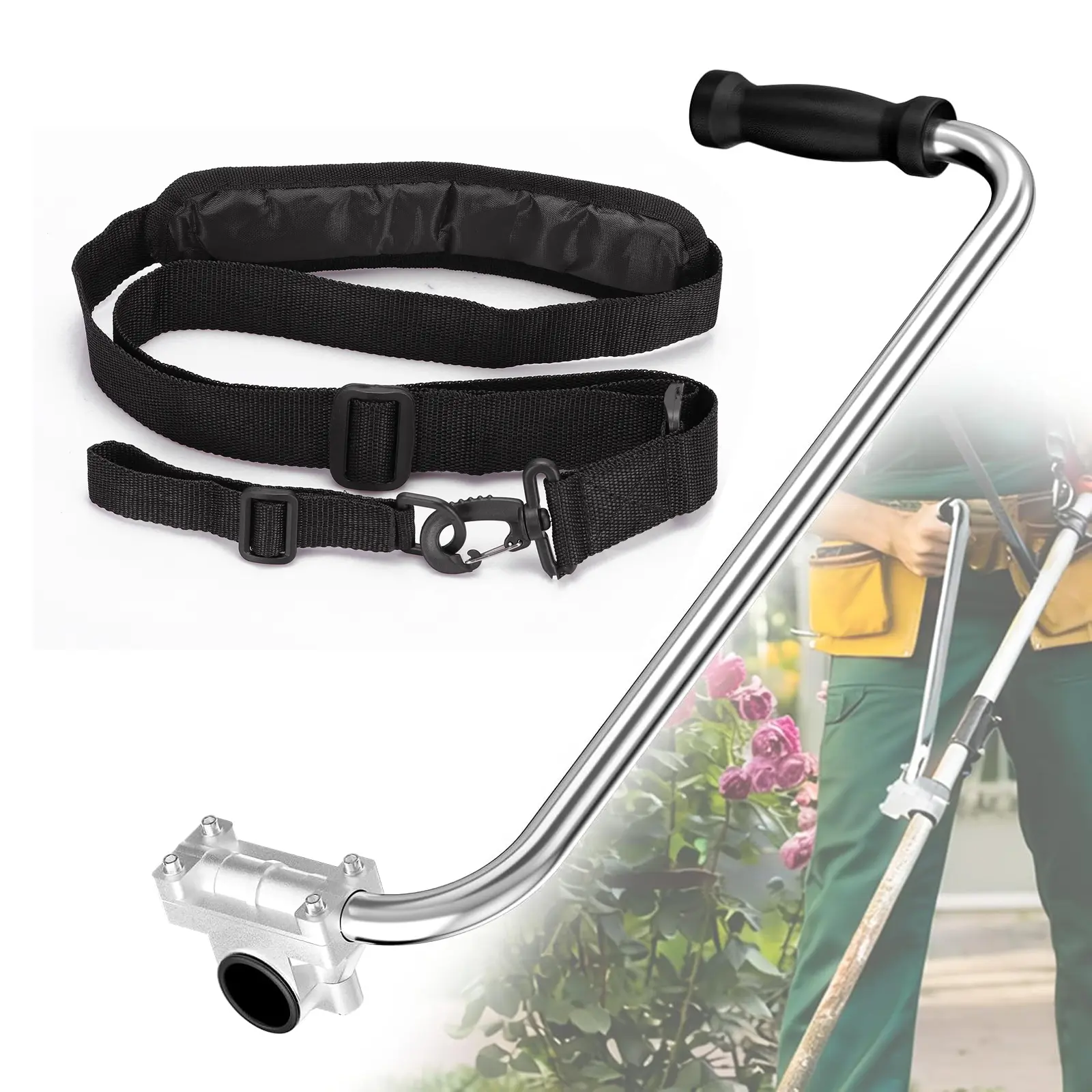   Dazone Ergonomic Weed Eater Handle Extension with Shoulder Strap for String Trimmer