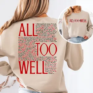 Vintage-Inspired All Too Well Sweatshirt for Everyday Womenswear Hoodie Pullover