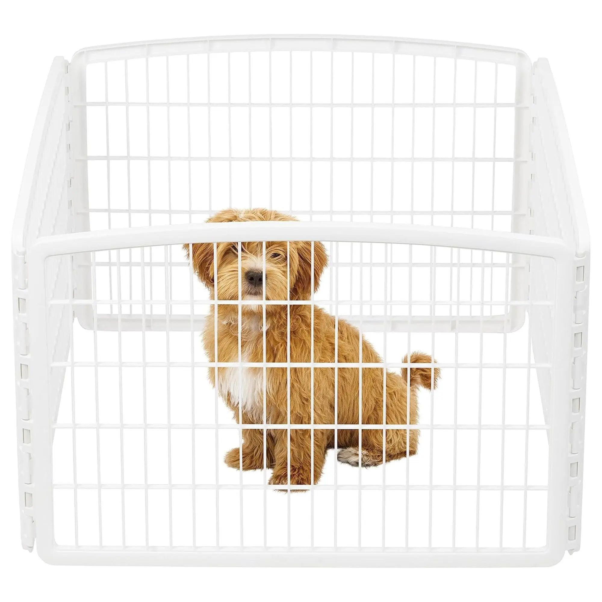 IRIS USA 4 Panel 3 Foot 24 Inch High Plastic Indoor Outdoor Pet Play Pen, White