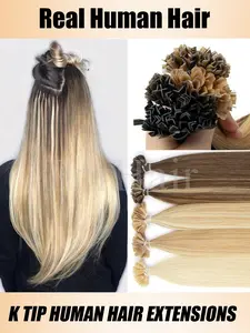 50 Strands/knot Keratin Hair Extensions 100% Human Hair Natural Gold Colors 30g Pack for Seamless Style