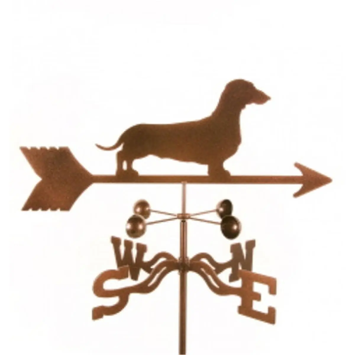 212 MAIN Laser-Cut Steel Dachshund Outdoor Furniture Set, 25x21x9" Weathervane, Wind Direction Indicator, Weatherproof Metal Decor, 4-Sided Mount