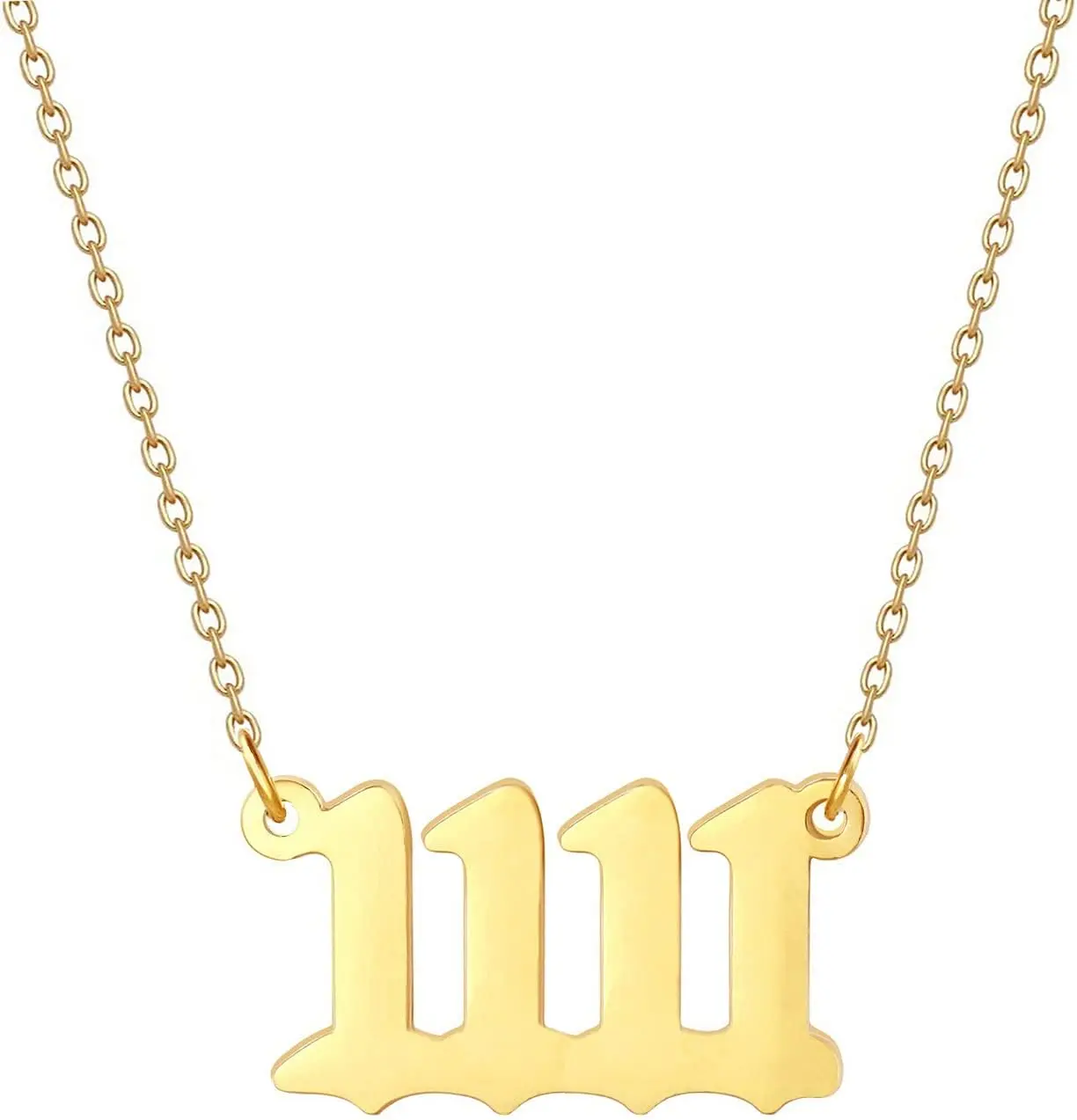 Angel Numbers Necklaces,Women Girls Dainty Gold Silver 111 1111 222 333 444 555 666 777 888 8888 999 Pendant Necklace Spiritual Numerology Jewelry
