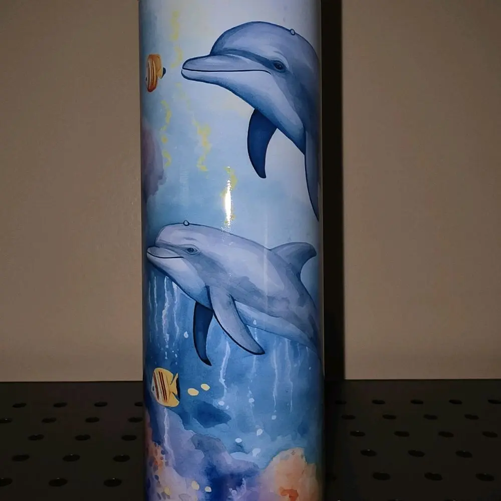 20oz Dolphins Tumblers, Insulated Stainless Steel Travel Mug for Hot & Cold Drinks