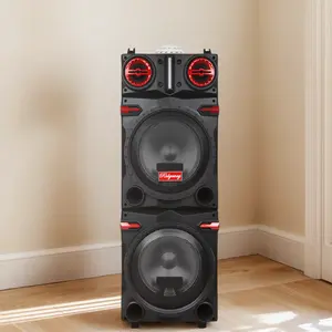 Portable Bluetooth Boombox Speaker, Karaoke Machine with Colorful Party Lights, Telescopic Pull Rod, Remote, Mic