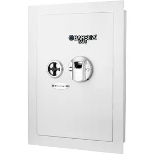 White Biometric Wall Safe(High end and high-quality),for Documents, Jewelry, Valuables,Fireproof Waterproof ,Strong and safe