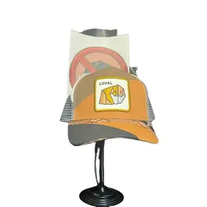 Loyal Dog Brown & Tan Trucker Cap with Yellow Patch and Gray Mesh Design
