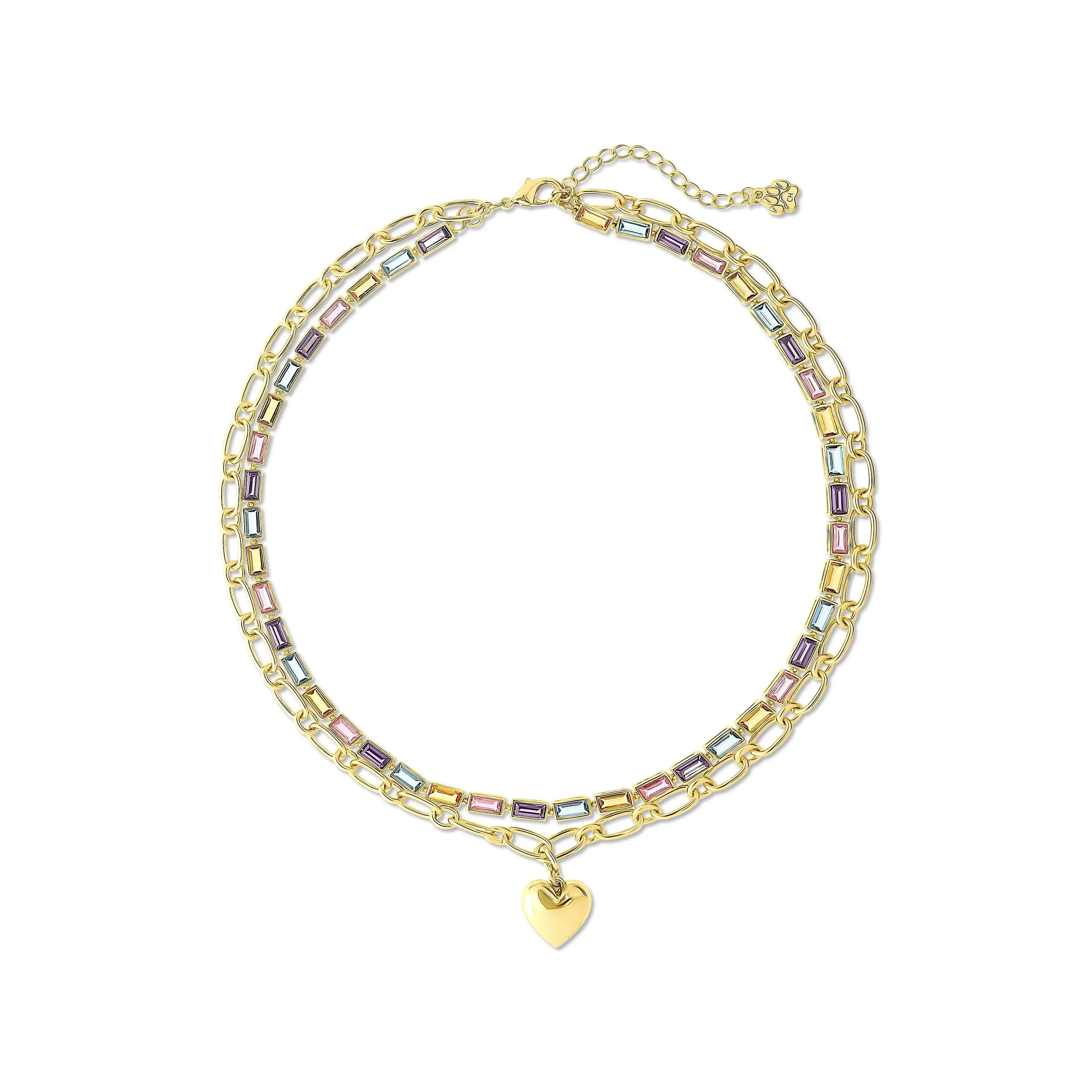 Cloud Haven Layered Heart Necklace Gold