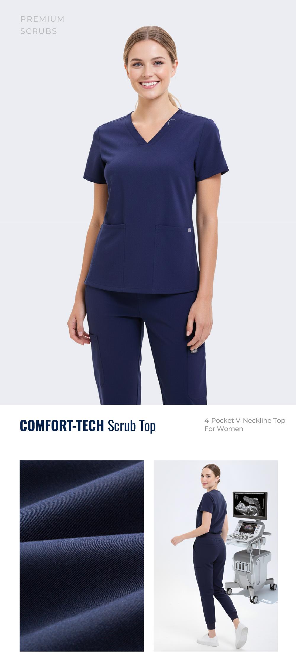 Tinylemon Women's Fitted V-Neck Short Sleeve Scrub Top - Minimalist Hospital Workwear Uniform, 4 Pockets, Antimicrobial, Ultra-Soft, Fade-Resistant, Moisture-Wicking, Anti-Wrinkle, Machine Washable Cold Wash Rayon-Polyester Fabric for All Seasons Tinylemon Women's Fitted V-Neck Short Sleeve Scrub Top - Minimalist Hospital Workwear Uniform, 4 Pockets, Antimicrobial, Ultra-Soft, Fade-Resistant, Moisture-Wicking, Anti-Wrinkle, Machine Washable Cold Wash Rayon-Polyester Fabric for All Seasons
