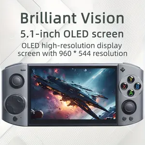 Winter new product 09 Ultra handheld game console, with a 5.1-inch IPS high-definition screen, LINUX system, dual action joystick, USB charging, rechargeable battery, 64GB card, perfect for playing games on the go, Portable Handheld Console