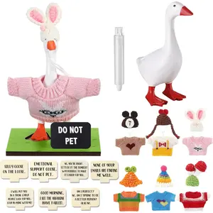 23 count   Goose Statue Goose Outfits with Mini Knitted Outfit Writable Interchangeable Sign Chalk for Valentine Day   Apartment House Warming Office Table Desk  Decor