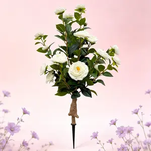 3Foot Indoor And Outdoor Simulated Camellia Plants With Spikes And Anti-Ultraviolet Artificial Flowers Are Suitable For Front Porch Garden Courtyard Decoration.
