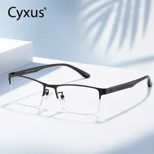 【Summervibes】Cyxus Blue Light Blocking Glasses for Men Woman Semi Rim Computer Gaming Office Study Eyeglasses with UV Protection  High Quality Eyewear Black Scratch-Resistant UV400 Ultralight Frame-8001, Pc, Semi Rimless outdoorfun