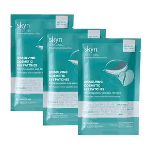 Skyn ICELAND Dissolving Microneedle Under Eye Patches With 39% Hyaluronic Acid & Peptides. No-Slip Eye Mask to Reduce Wrinkles & Fine Lines, 3 Pairs