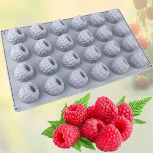 Ailehopy 1-Cavity Silicone Fruit Cake Mold, Realistic Shapes, Raspberry, Plum Pudding, Chocolate Mousse, Christmas, Easter, Thanksgiving Baking Tool
